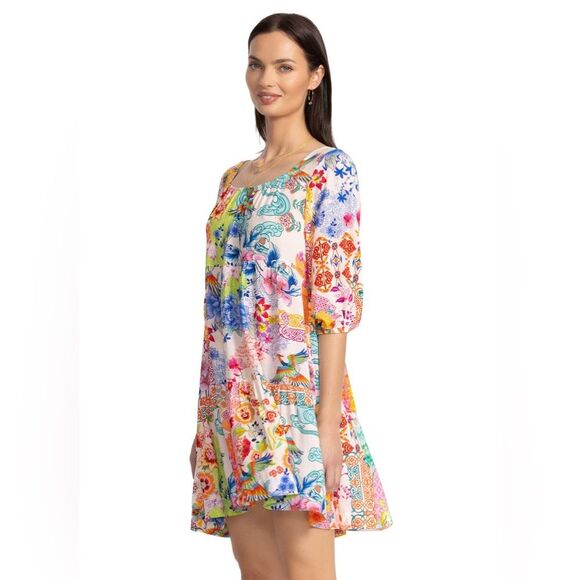 Johnny Was California PAULA TIERED MINI DRESS Size XXL - Picture 3 of 14